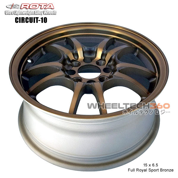ROTA Wheel Circuit-10 (15x6.5, 4x100+45mm, 67.1mm Hub) Full Royal Sport Bronze