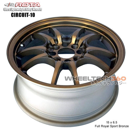 ROTA Wheel Circuit-10 (15x6.5, 4x100+45mm, 67.1mm Hub) Full Royal Sport Bronze
