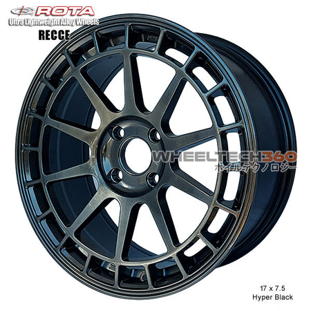 ROTA Wheel Recce (17x7.5, 4x108+40mm, 63.3mm Hub) Hyper Black