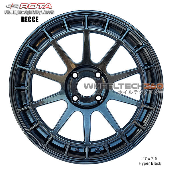ROTA Wheel Recce (17x7.5, 4x108+40mm, 63.3mm Hub) Hyper Black