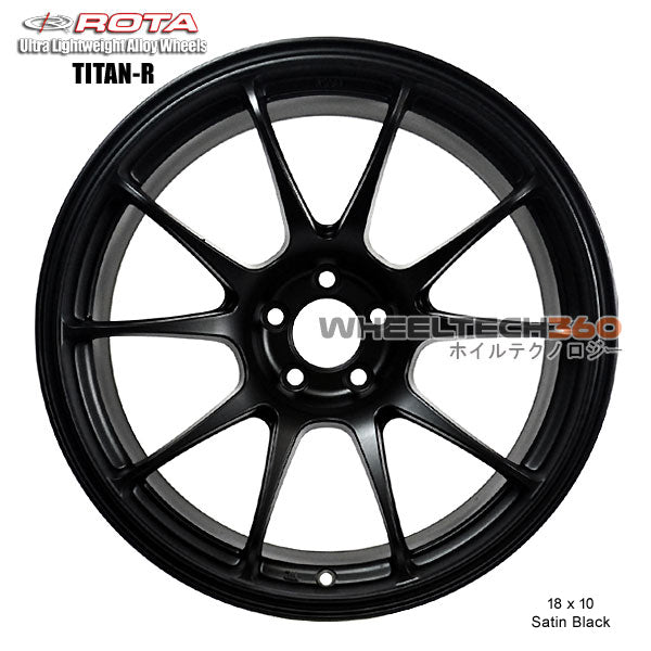 ROTA Wheel Titan (18x10, 5x100+30mm, 73mm Hub) Satin Black