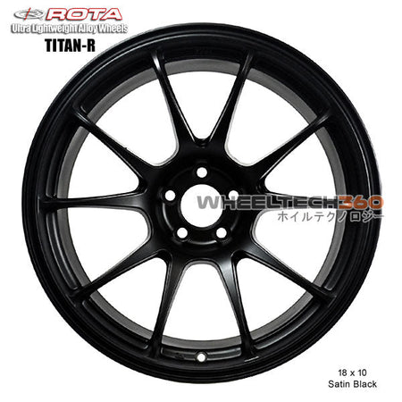 ROTA Wheel Titan (18x10, 5x100+30mm, 73mm Hub) Satin Black