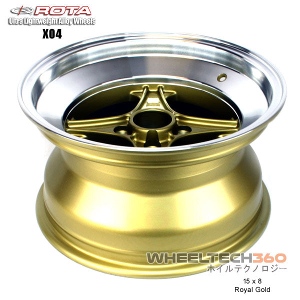 ROTA Wheel XO4 (15x8, 4x100+0mm, 67.1mm Hub) Royal Gold