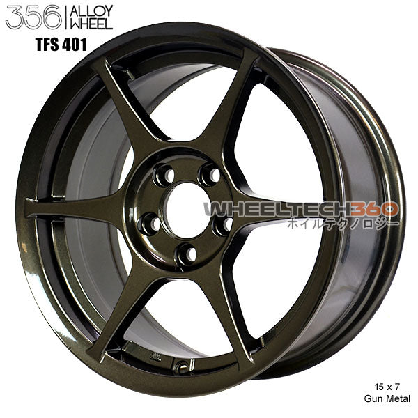 356 Racing Wheels TFS-401 (15x7, 5x100+35mm, 73.1mm Hub) 4 Wheels Bundle