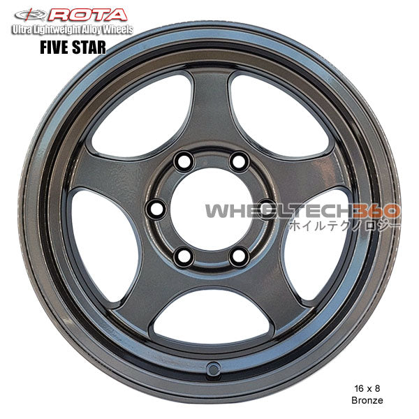 ROTA Wheel Five Star 16x8, 6x139.7+10mm, 110mm Hub)  Bronze