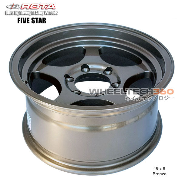 ROTA Wheel Five Star 16x8, 6x139.7+10mm, 110mm Hub)  Bronze