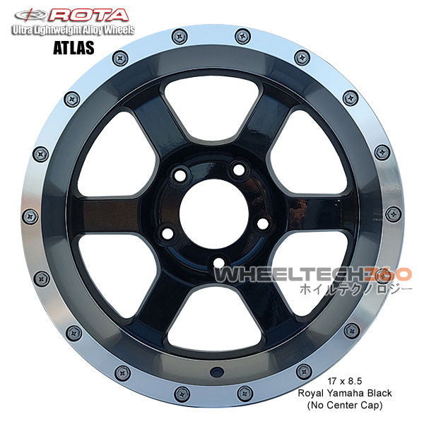 ROTA Wheel Atlas 1 (17x8.5, 5x139.7+4mm, 106.1mm Hub) No Center Cap Royal Yamaha Black