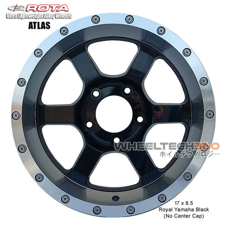 ROTA Wheel Atlas 1 (17x8.5, 5x139.7+4mm, 106.1mm Hub) No Center Cap Royal Yamaha Black