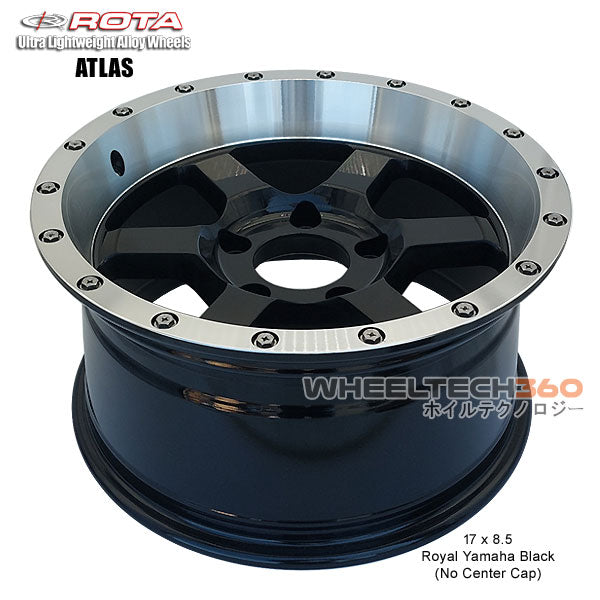 ROTA Wheel Atlas 1 (17x8.5, 5x139.7+4mm, 106.1mm Hub) No Center Cap Royal Yamaha Black