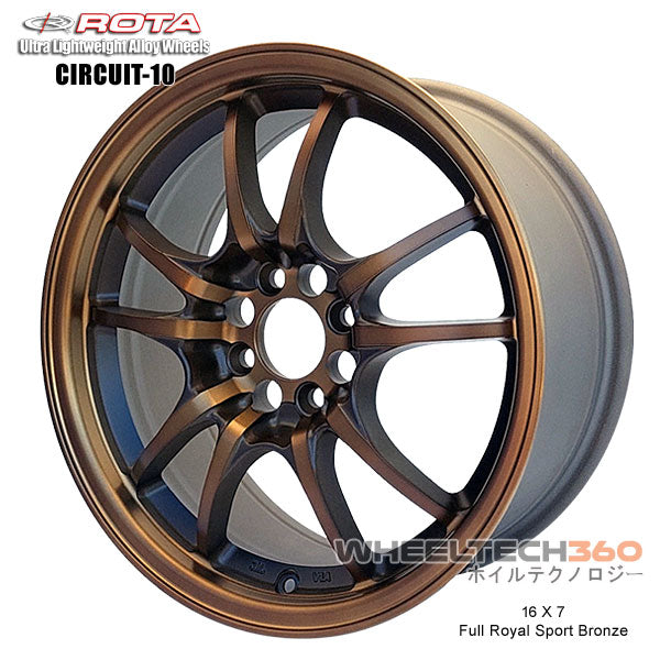 ROTA Wheel Circuit-10 (16x7 4x100+45mm, 67.1mm Hub)