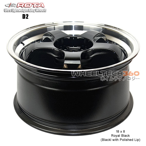 ROTA Wheel D2 (18x8, 5x114.3+48mm, 73mm Hub)