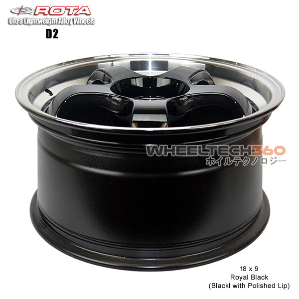 ROTA Wheel D2 (18x9, 5x114.3+50mm, 73mm Hub)