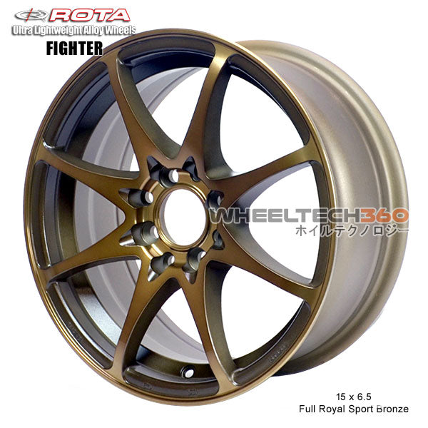 ROTA Wheel Fighter-8 (15x6.5, 4x100/4x114.3+40mm, 73mm Hub) Full Royal Sport Bronze
