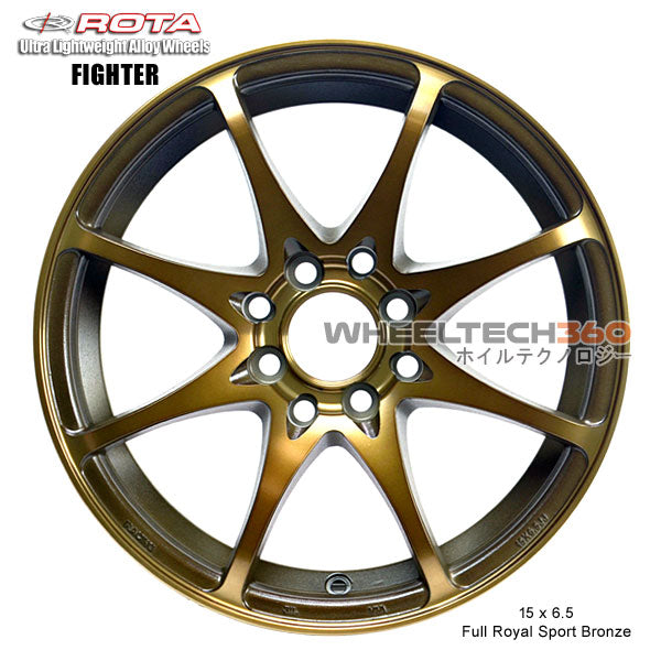 ROTA Wheel Fighter-8 (15x6.5, 4x100/4x114.3+40mm, 73mm Hub) Full Royal Sport Bronze