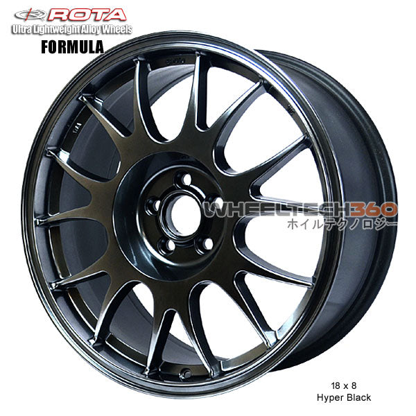 ROTA Wheel Formula (18x8, 5x100+48mm, 56.1mm Hub) *Back Order