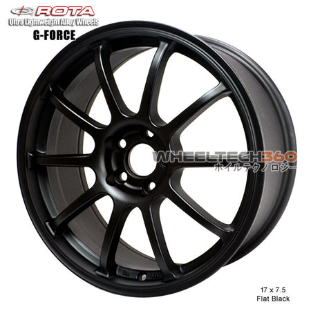 ROTA Wheel G-Force (17x7.5, 5x100+48mm, 56.1mm Hub) Flat Black