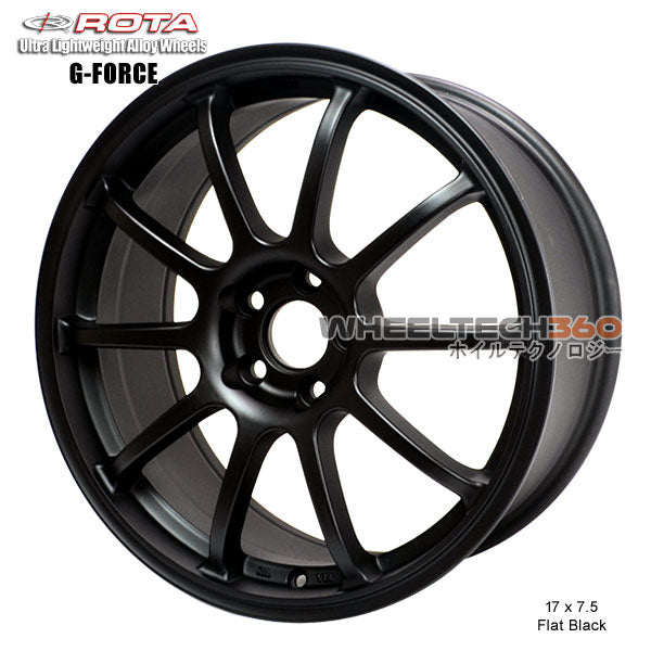 ROTA Wheel G-Force (17x7.5, 5x100+48mm, 56.1mm Hub) Flat Black