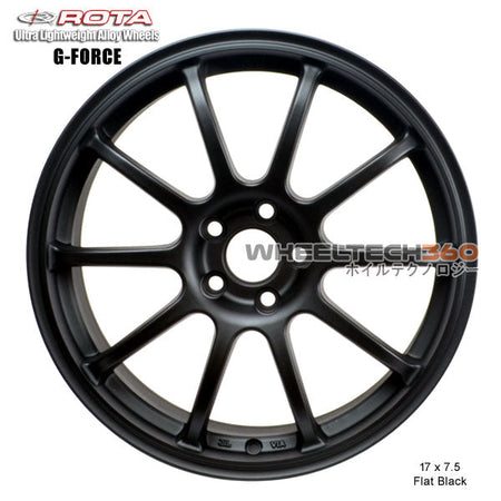 ROTA Wheel G-Force (17x7.5, 5x100+48mm, 56.1mm Hub) Flat Black