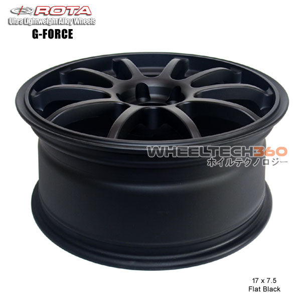 ROTA Wheel G-Force (17x7.5, 5x100+48mm, 56.1mm Hub) Flat Black