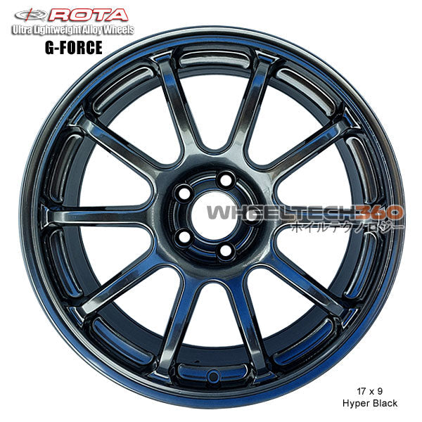 ROTA Wheel G-Force (17x9, 5x100+42mm, 73mm Hub) Hyper Black