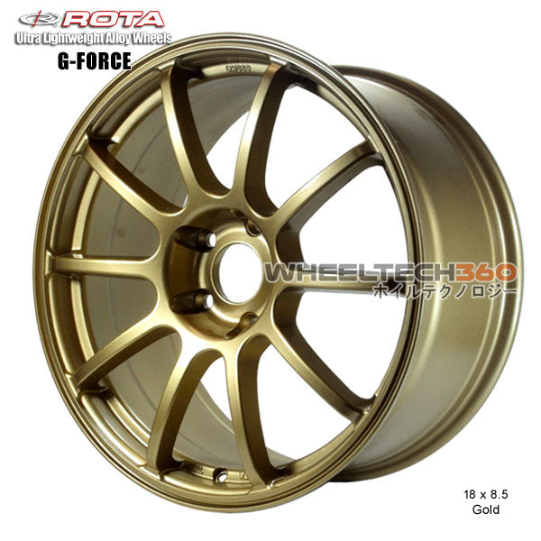 ROTA Wheel G-Force (18x8.5, 5x100+38mm, 73mm Hub) Gold