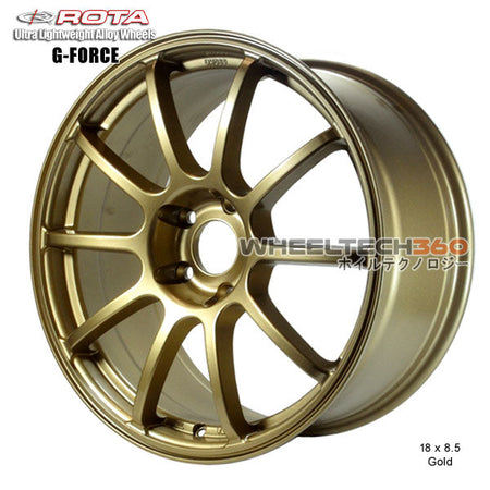 ROTA Wheel G-Force (18x8.5, 5x100+38mm, 73mm Hub) Gold