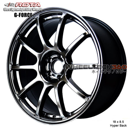 ROTA Wheel G-Force (18x8.5, 5x114.3+48mm, 73mm Hub) Hyper Black