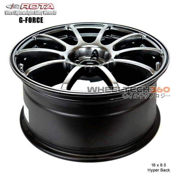 ROTA Wheel G-Force (18x8.5, 5x114.3+48mm, 73mm Hub) Hyper Black