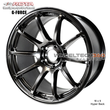 ROTA Wheel G-Force (18x9, 5x100+35mm, 73mm Hub) Hyper Black