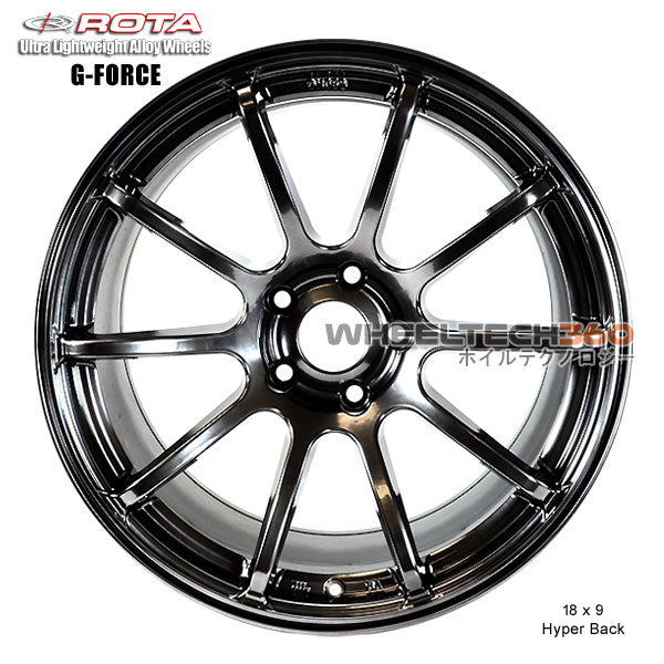 ROTA Wheel G-Force (18x9, 5x108+35mm, 73mm Hub) Hyper Black