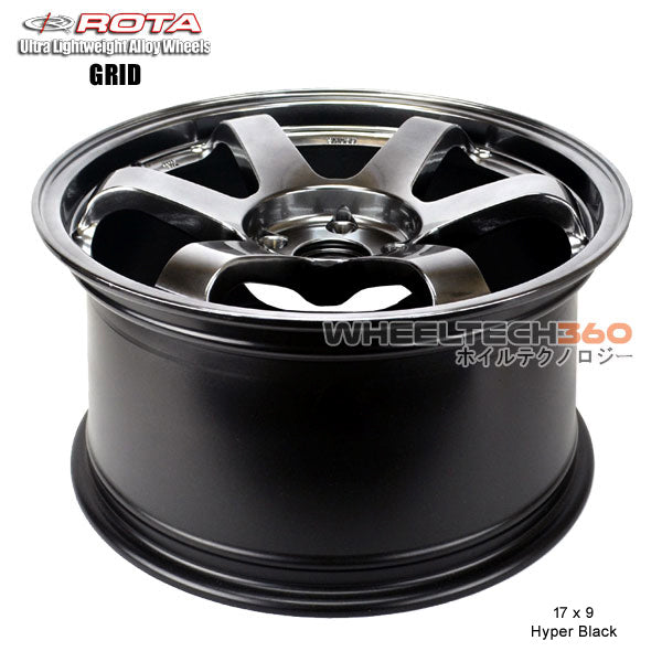 ROTA Wheel Grid (17x9, 5x100+42mm, 73mm Hub) Hyper Black