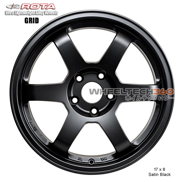 ROTA Wheel Grid (17x8, 5x100+35mm, 73mm Hub) Satin Black