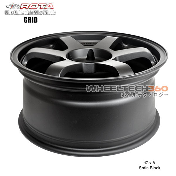 ROTA Wheel Grid (17x8, 5x100+35mm, 73mm Hub) Satin Black