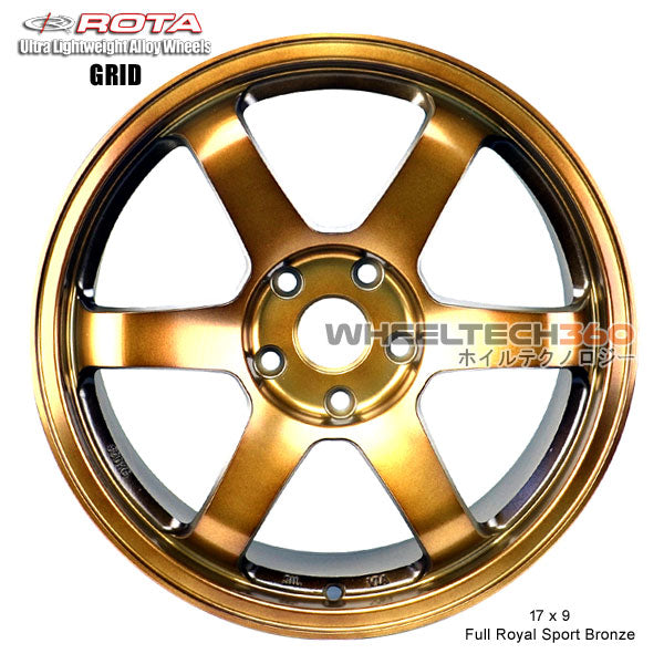 ROTA Wheel Grid (17x9, 5x112+42mm, 57.1mm Hub) Full Royal Sport Bronze