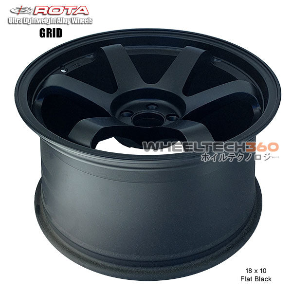 ROTA Wheel Grid (18x10, 5x114.3+30mm, 73mm Hub) Flat Black