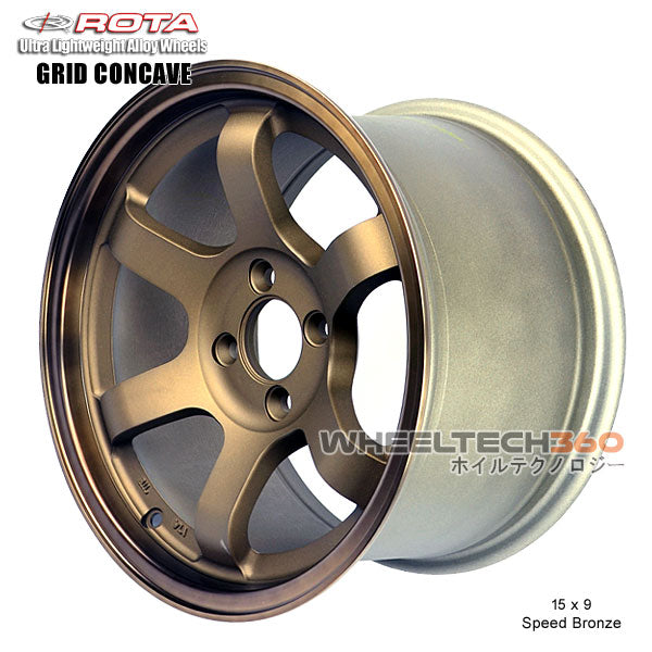 ROTA Wheel Grid Concave (15x9, 4x100+36mm, 67.1mm Hub) Speed Bronze