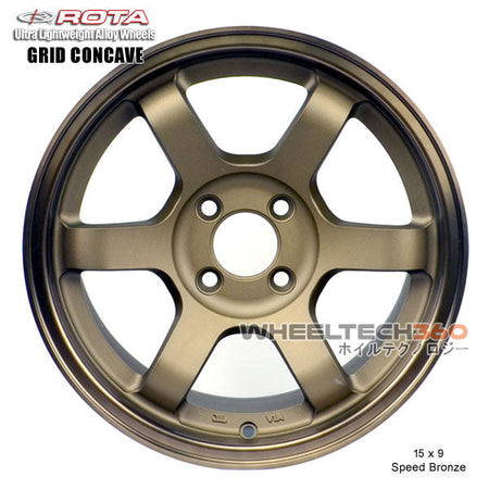 ROTA Wheel Grid Concave (15x9, 4x100+36mm, 67.1mm Hub) Speed Bronze