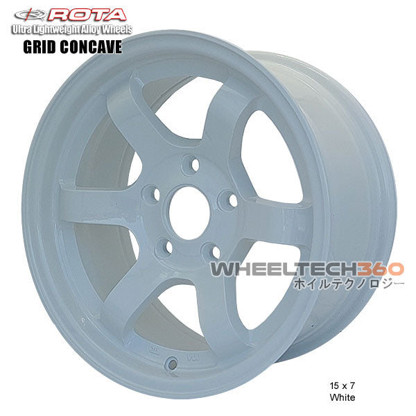 ROTA Wheel Grid Concave (15x7, 5x114.3+20mm, 73mm Hub) White