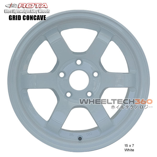 ROTA Wheel Grid Concave (15x7, 5x114.3+20mm, 73mm Hub) White