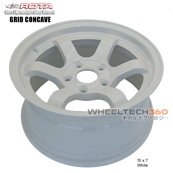 ROTA Wheel Grid Concave (15x7, 5x114.3+20mm, 73mm Hub) White
