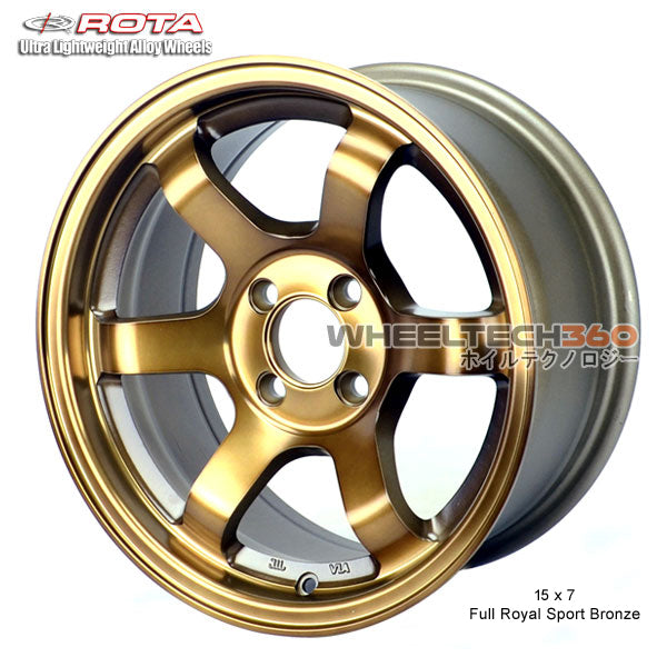 ROTA Wheel Grid Concave (15x7, 4x100+20mm, 67.1mm Hub) Full Royal Sport Bronze
