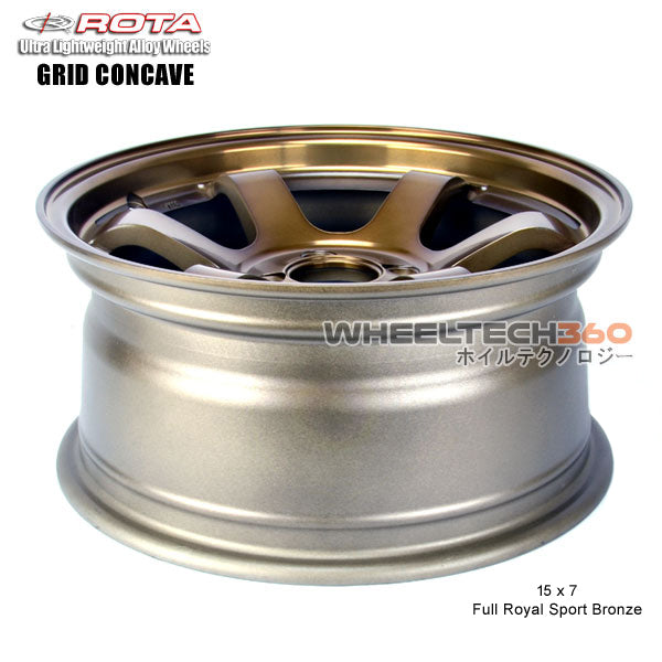 ROTA Wheel Grid Concave (15x7, 4x100+20mm, 67.1mm Hub) Full Royal Sport Bronze