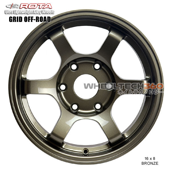 ROTA Wheel Grid Off-Road (16x8, 6x139.7+20mm, 110mm Hub) No Center Cap