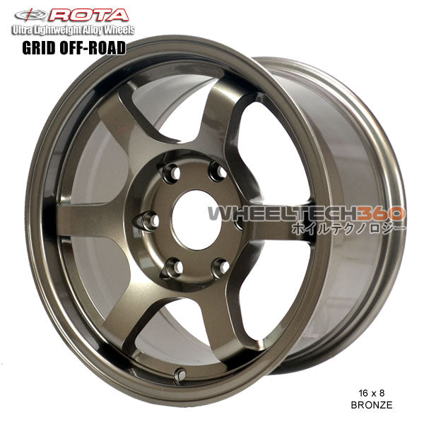 ROTA Wheel Grid Off-Road (16x8, 6x139.7+20mm, 110mm Hub) No Center Cap