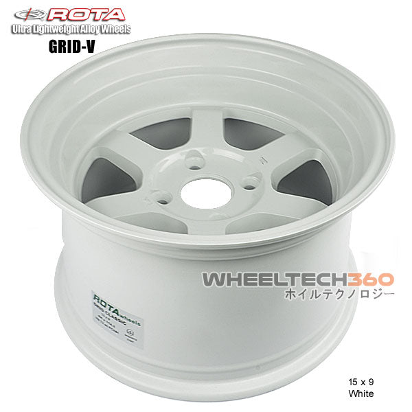 ROTA Wheel Grid V (15x9, 4x100-15mm, 67.1mm Hub) White