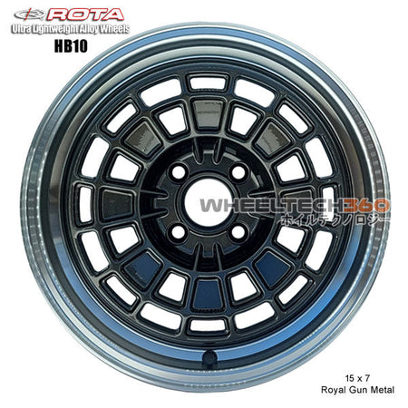 ROTA Wheel HB10 (15x7, 4x100+35mm, 67.1mm Hub) Royal Gun Metal