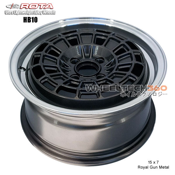 ROTA Wheel HB10 (15x7, 4x100+35mm, 67.1mm Hub) Royal Gun Metal