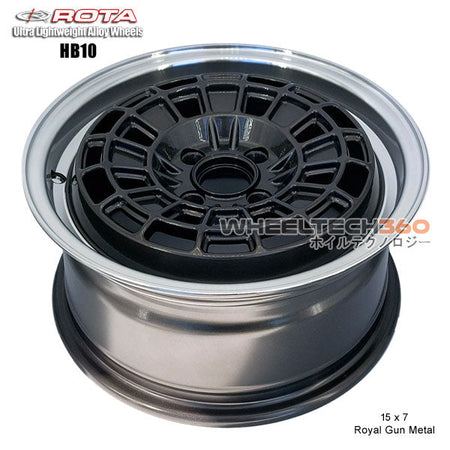 ROTA Wheel HB10 (15x7, 4x100+35mm, 67.1mm Hub) Royal Gun Metal