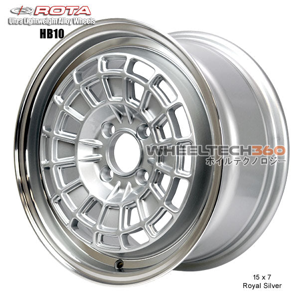 ROTA Wheel HB10 (15x7, 4x100+35mm, 67.1mm Hub) Royal Silver