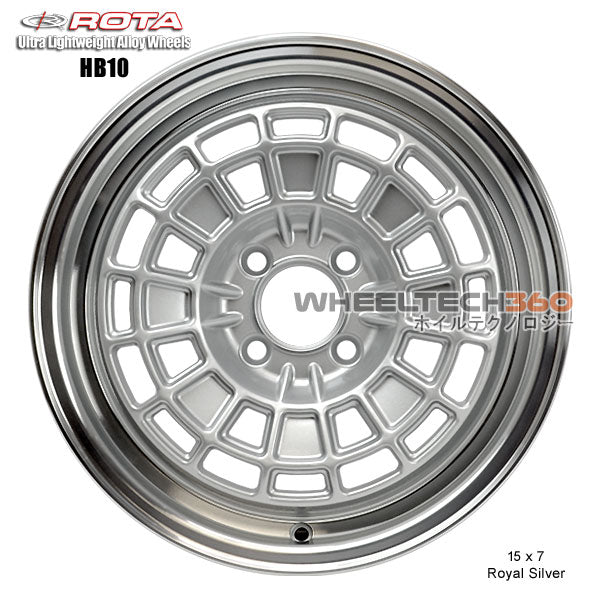 ROTA Wheel HB10 (15x7, 4x100+35mm, 67.1mm Hub) Royal Silver
